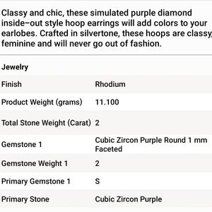 Unknown Jewelry - Purple Hoop Earrings Unknown Jewelry - Purple Hoop Earrings
